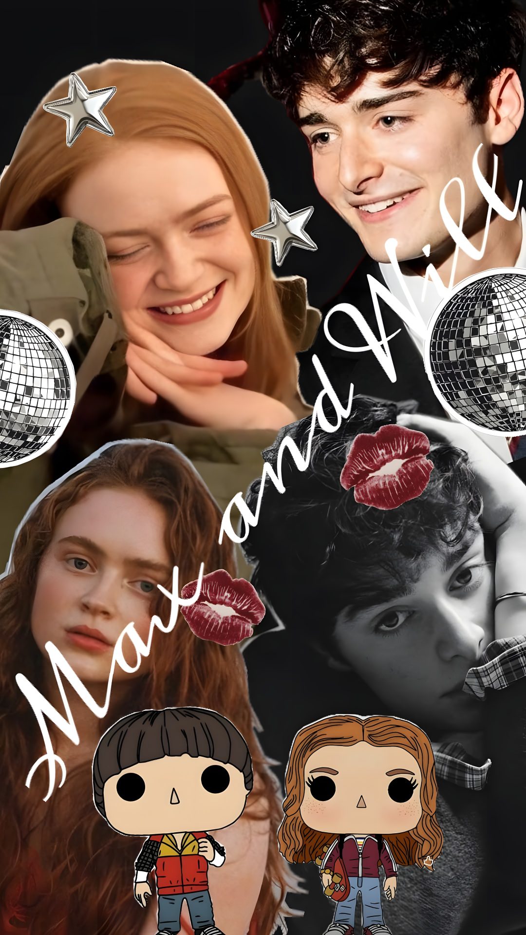 two people are smiling and one is holding a disco ball Max And Tommy Halloween Stranger Things Aesthetic, Stranger Things, dark olive green