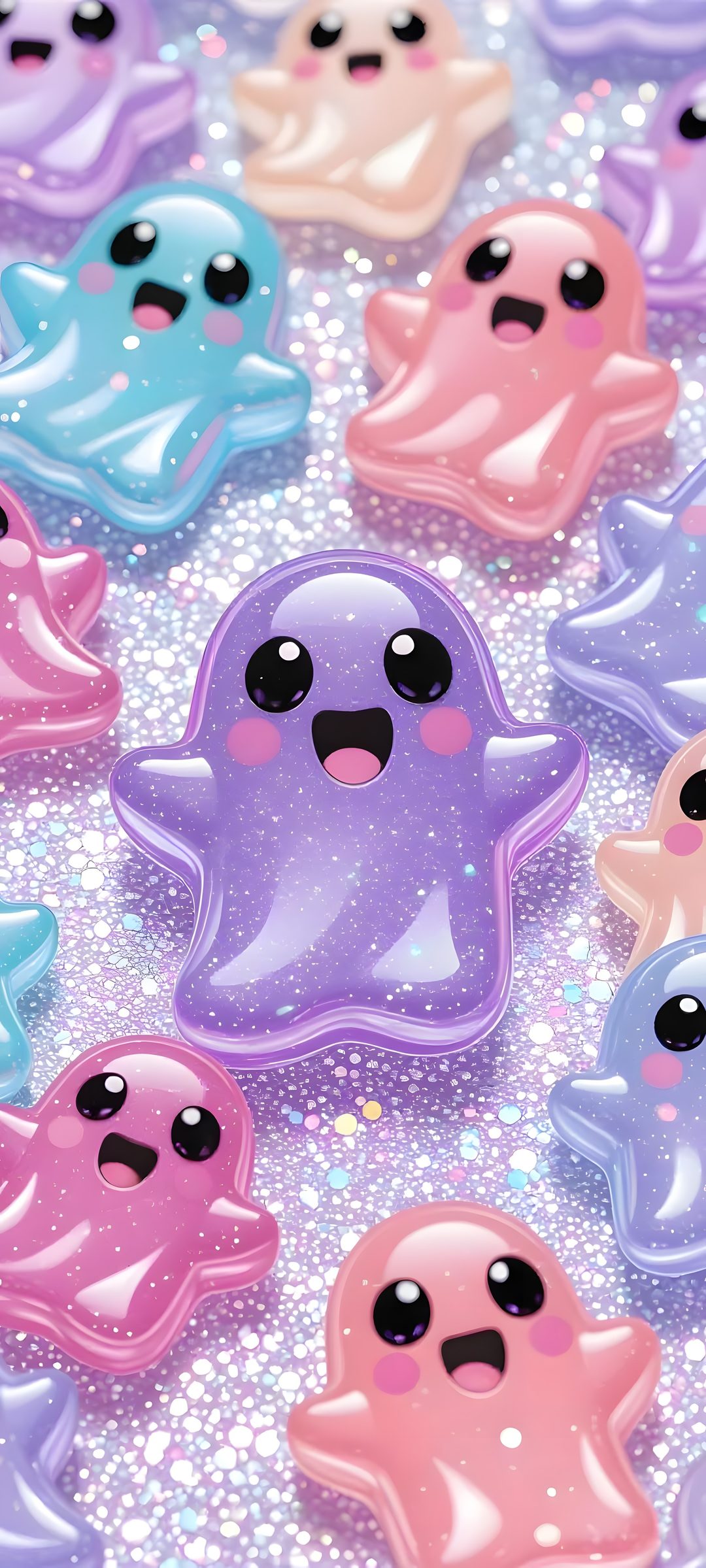 Cute Glitter Halloween plum