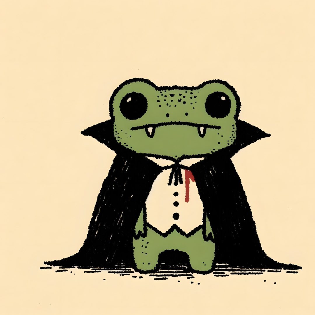 a drawing of a frog wearing a suit and tie Cute Halloween Frog wheat