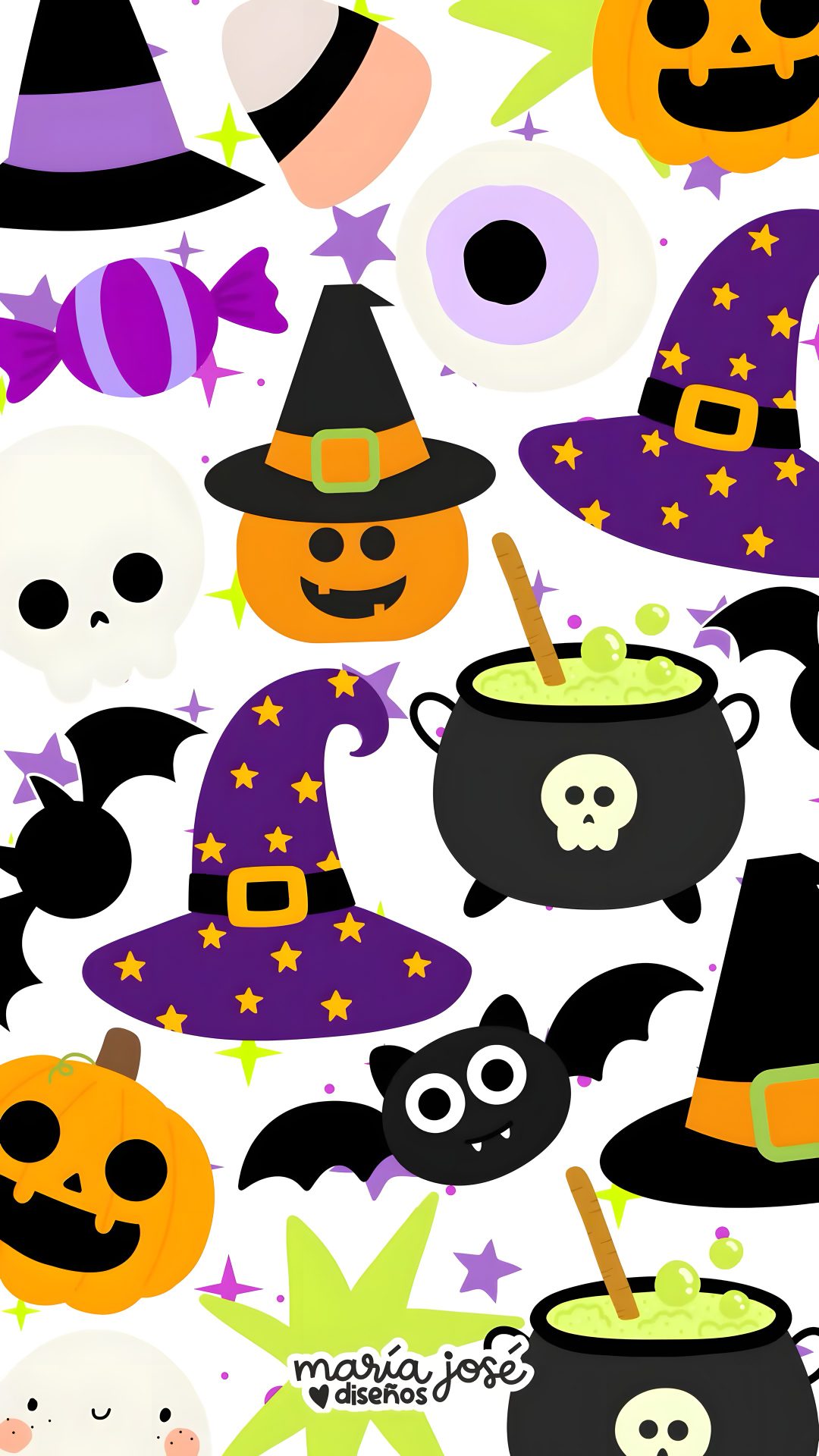 halloween seamless background with pumpkins and witches Halloween Clipart burlywood