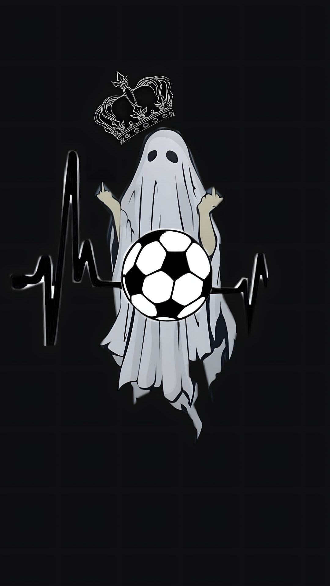 a ghost with a soccer ball in its hand Halloween Soccer black
