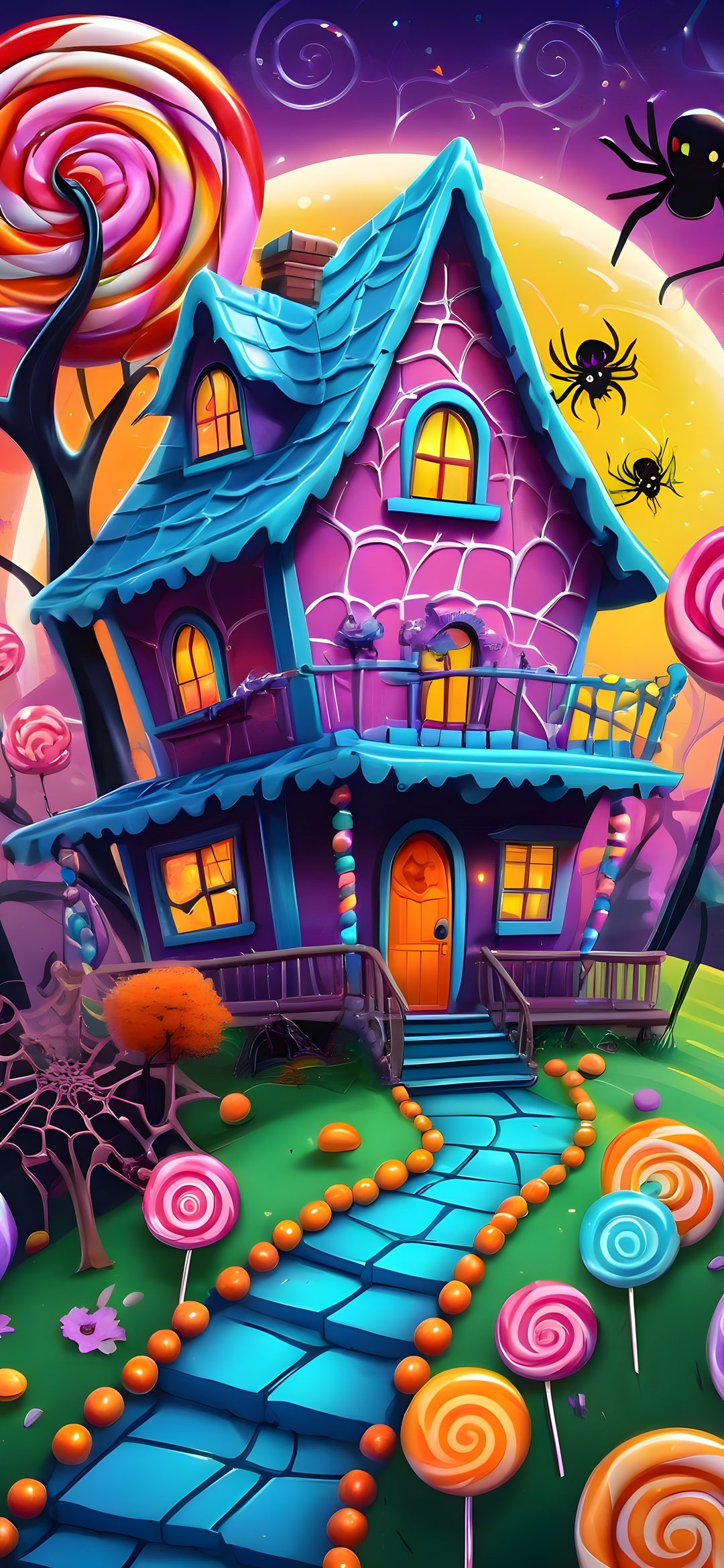an image of a halloween house with candy lollipops Halloween Candy House Fantasy Homes, dark slate gray