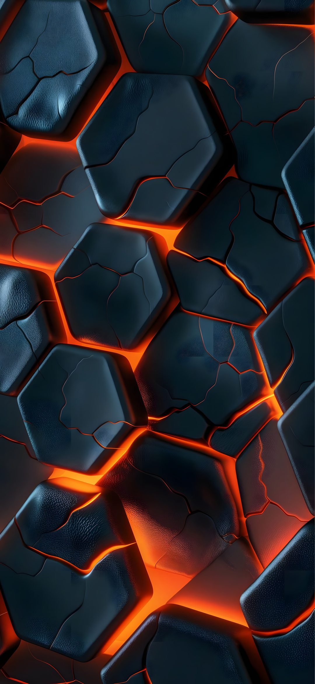 an orange and black abstract background with hexagonal tiles in the center, which are lit up at night Halloween Hexagon Hexagon For Mobile, Art, black