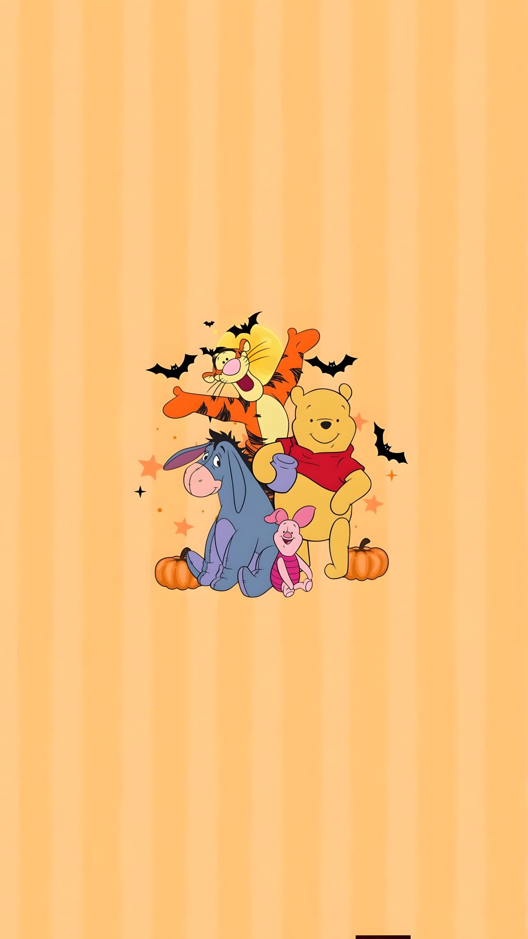 winnie the pooh and friends wallpaper with pumpkins, bats and bats on it Winnie The Pooh Halloween Winnie The Pooh Fall Iphone, light salmon