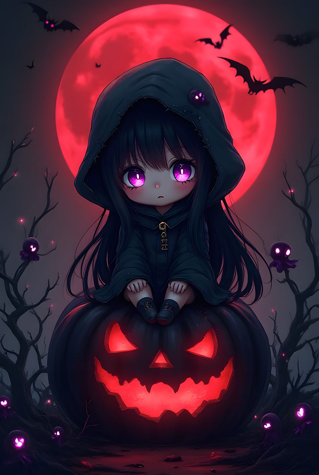 Halloween Scary Cute Girl dark slate gray