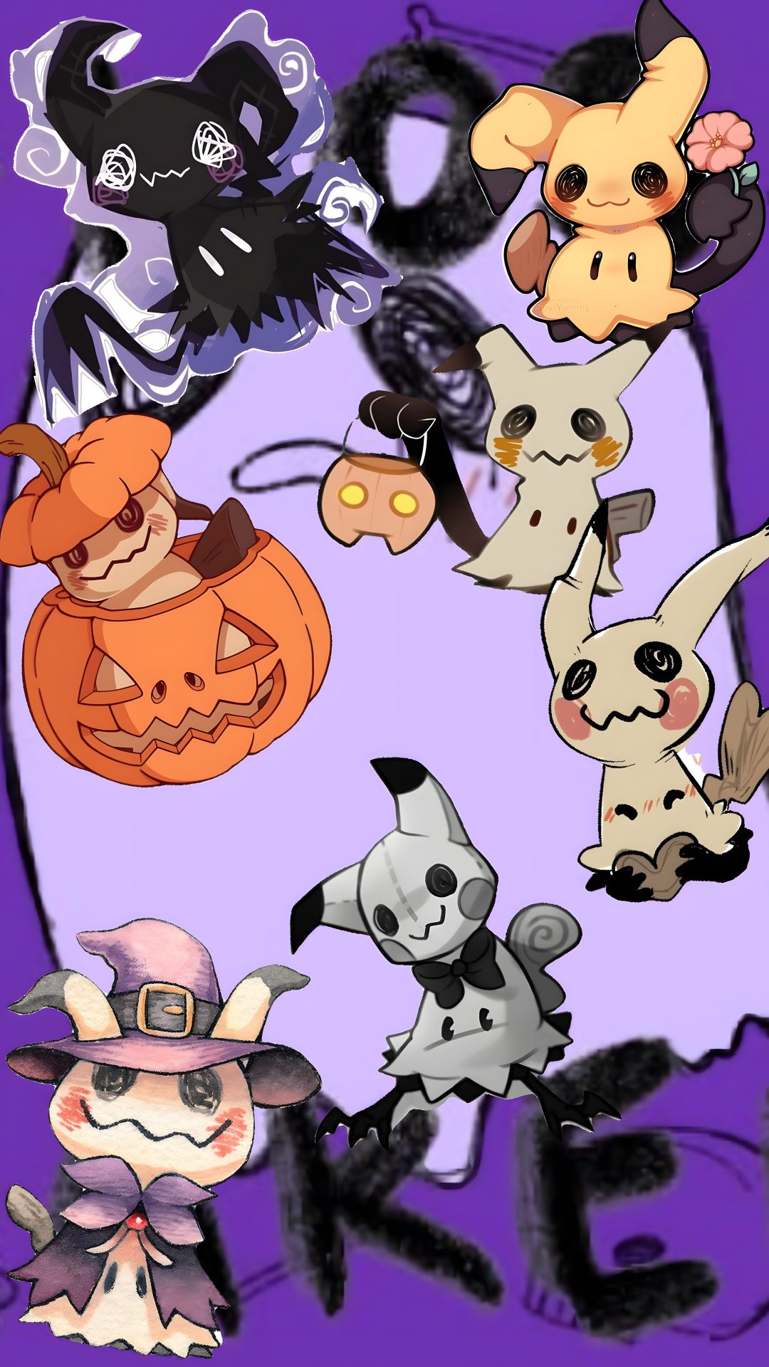 an image of halloween cats and pumpkins Pokemon Halloween Iphone light slate gray