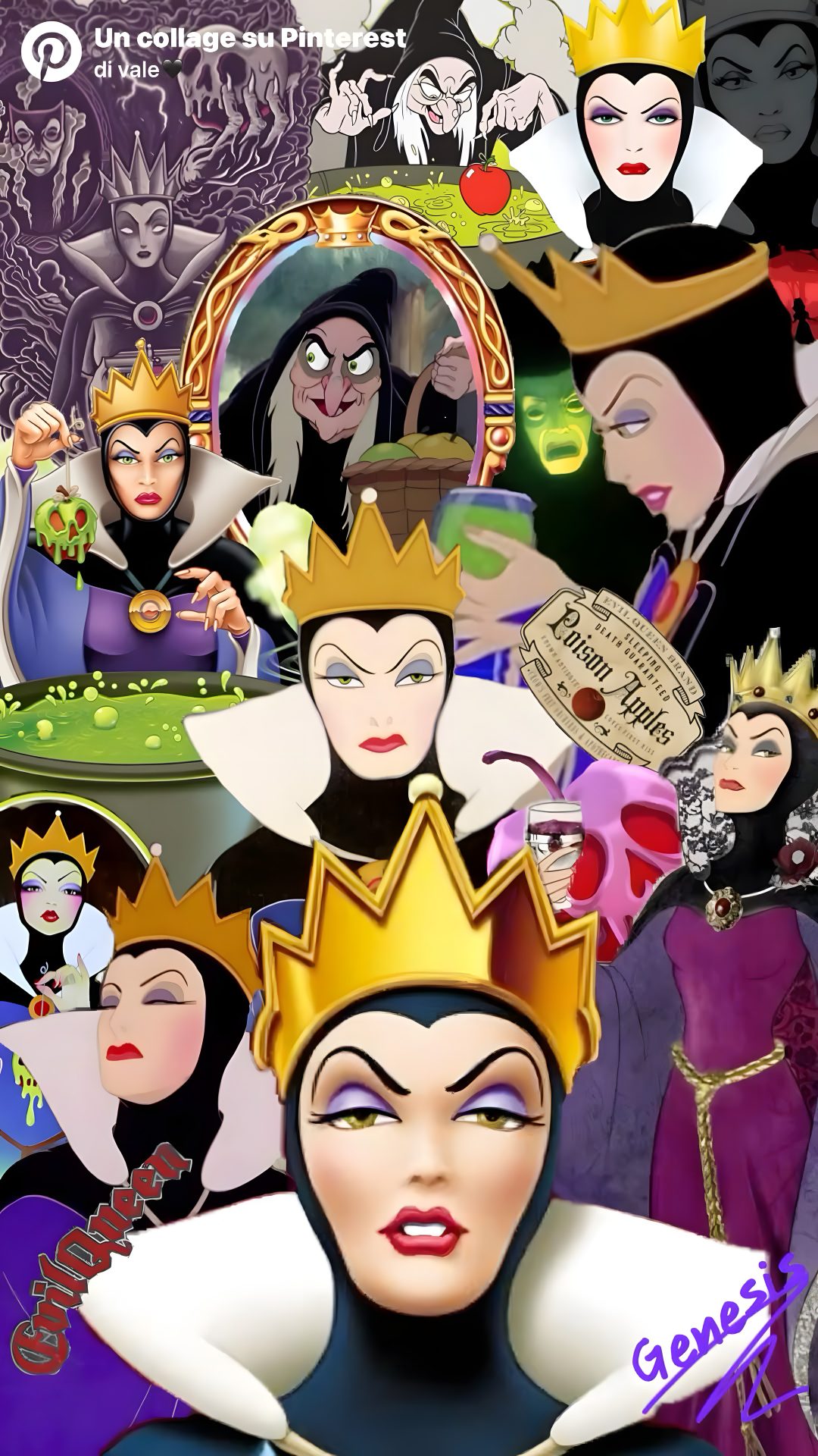 the evil queen is surrounded by other disney characters Halloween Villains dim gray
