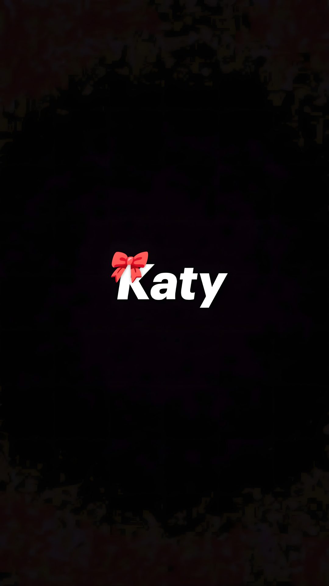 the word katy is written in white on a black background with a red bow Katy Name Name Backgrounds For Halloween black