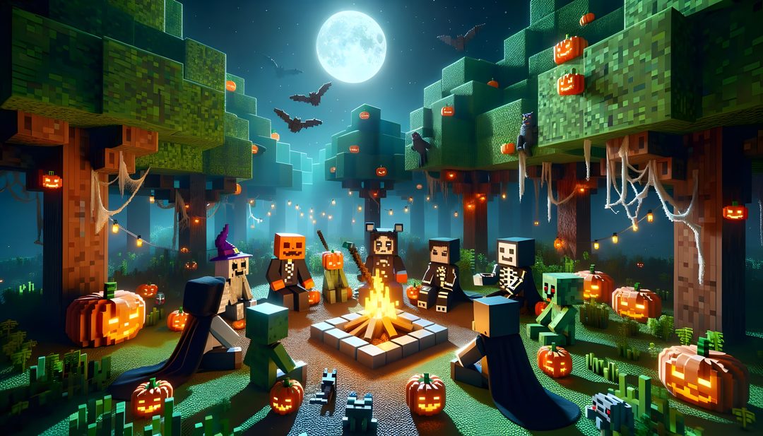 an animated halloween scene with pumpkins, ghostes and other decorations in the background Halloween Roblox Halloween Cards Handmade, Halloween Games, Halloween, dark slate gray