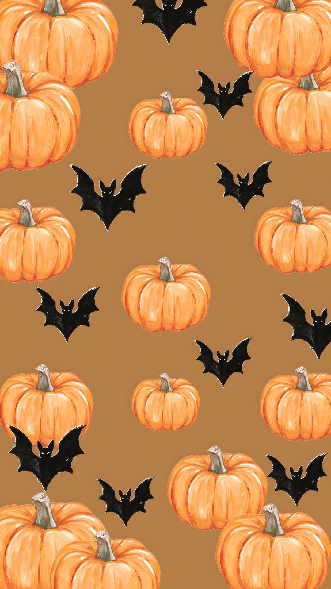 pumpkins and bats on a brown background Halloween Pumpkin Bat peru