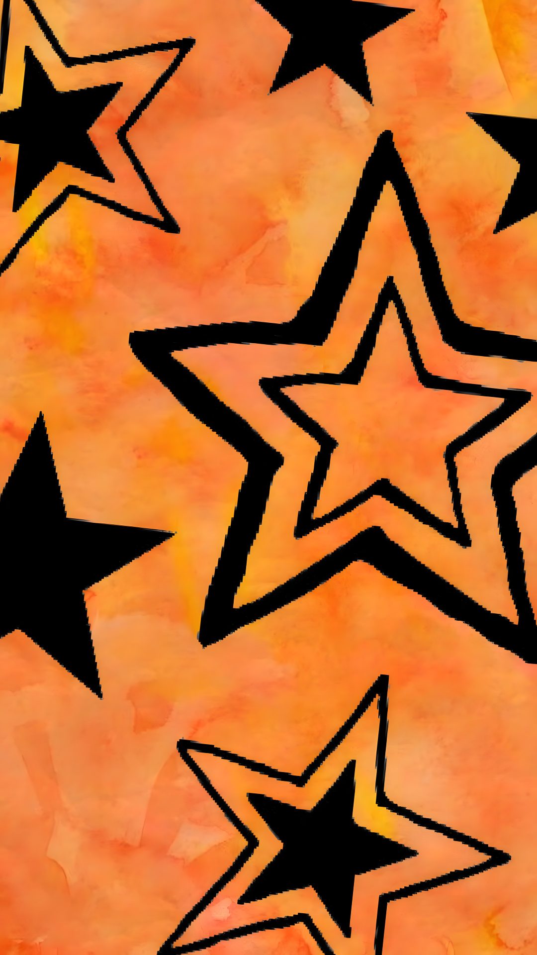 an orange background with black stars on it Halloween Star Orange, peru