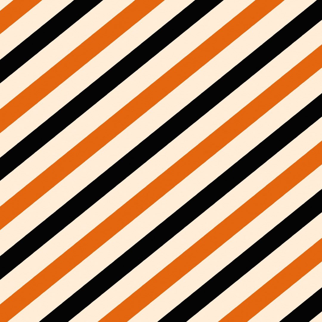 an orange and black diagonal striped pattern Diagonal Halloween Multi Stripes With antique white