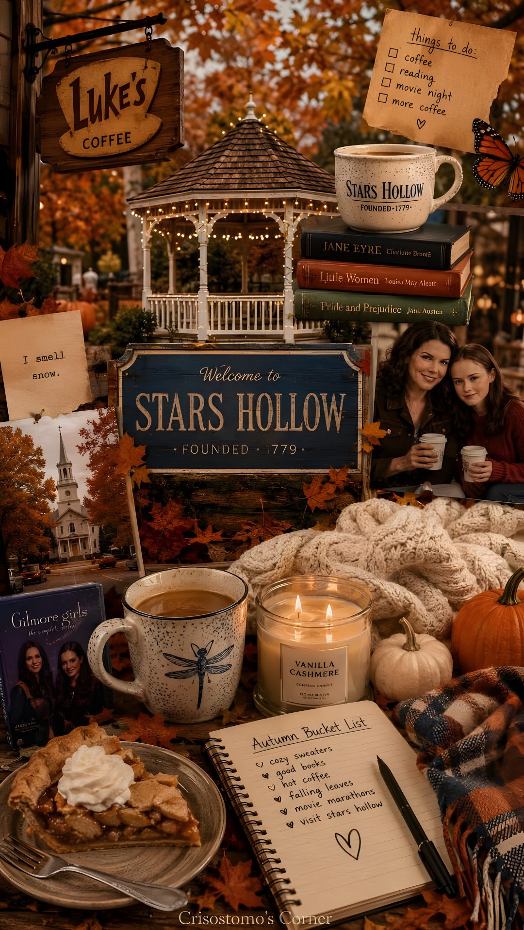 #gilmoregirls #starshollow #starshollowautumn #autumn #fall #autumnvibes #fallvibes #fallmood #fallaesthetic #rorygilmore #loraliegilmore #lukesdiner #cozy #cozyseason #fallphotos #booklovers #coffeelovers #coffee Halloween Gilmore saddle brown