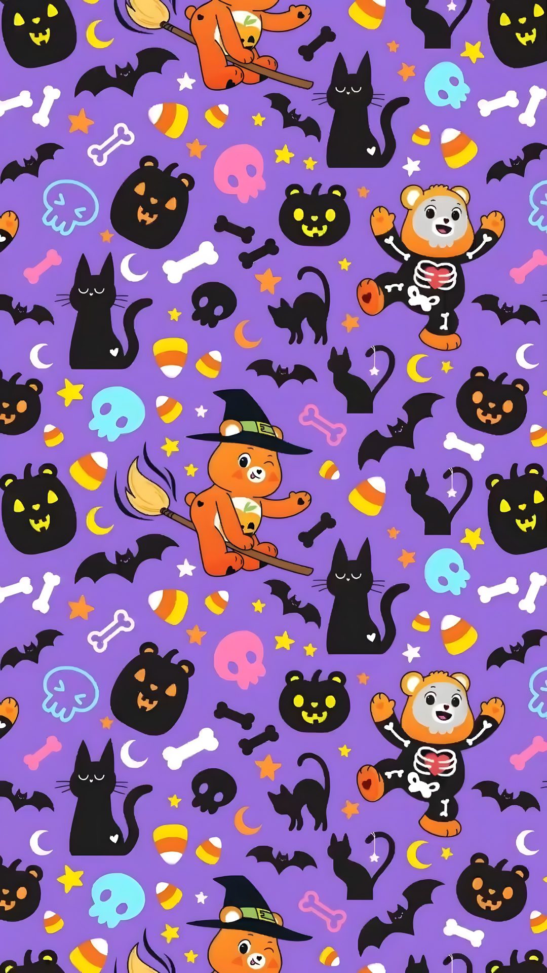 Halloween Care Bear medium purple