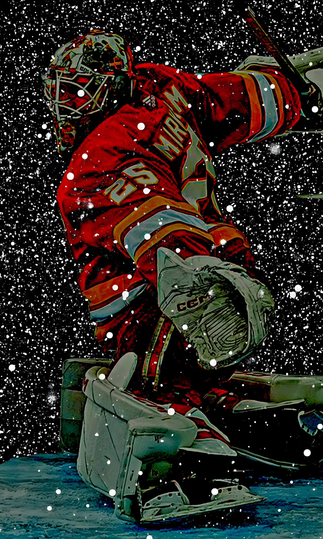 a painting of a hockey goalie in the snow Hockey Halloween Hockey Live, Ice Hockey, Hockey, Super Cool Hockey, black