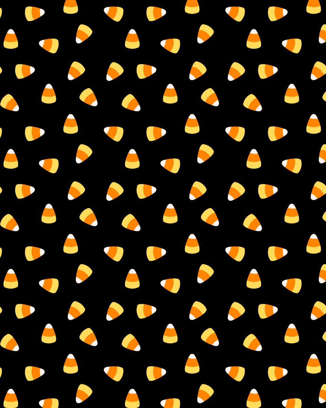 an orange and white candy corn pattern on a black background for wallpaper or fabric Candy Corn Halloween Fall Doodle Black Halloween, Hd, Phone,