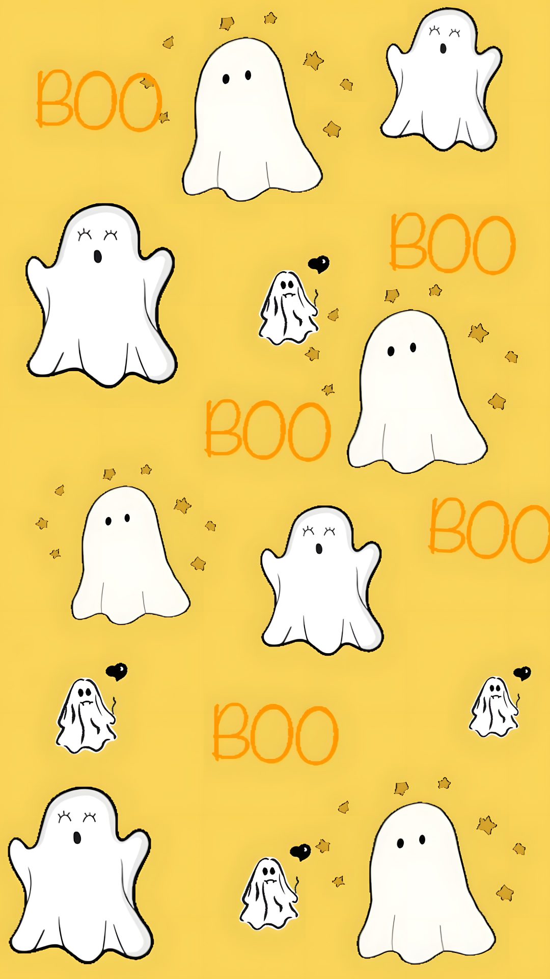 halloween ghost stickers with the words boo on them Cute Yellow Halloween sandy brown