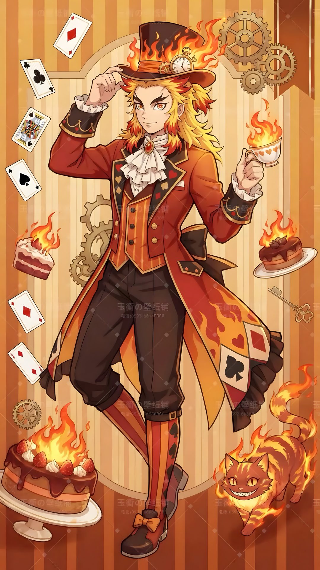 a cartoon character with an orange outfit and top hat, holding his hands up in the air Rengoku Halloween Demon Slayer, Mens Hairstyles, Geek Stuff, peru