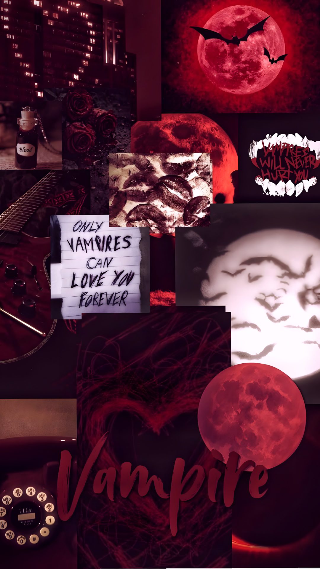 the collage has been altered to make it look like vampire Halloween Vampire black