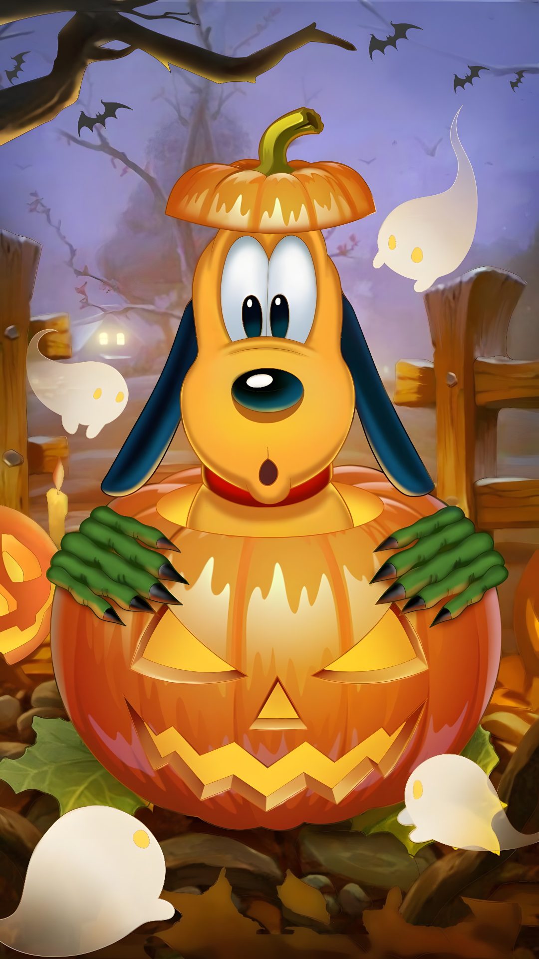 a cartoon pumpkin with a dog face on it Pluto Halloween Colorful Art, Disney Halloween, Halloween, Color, sienna