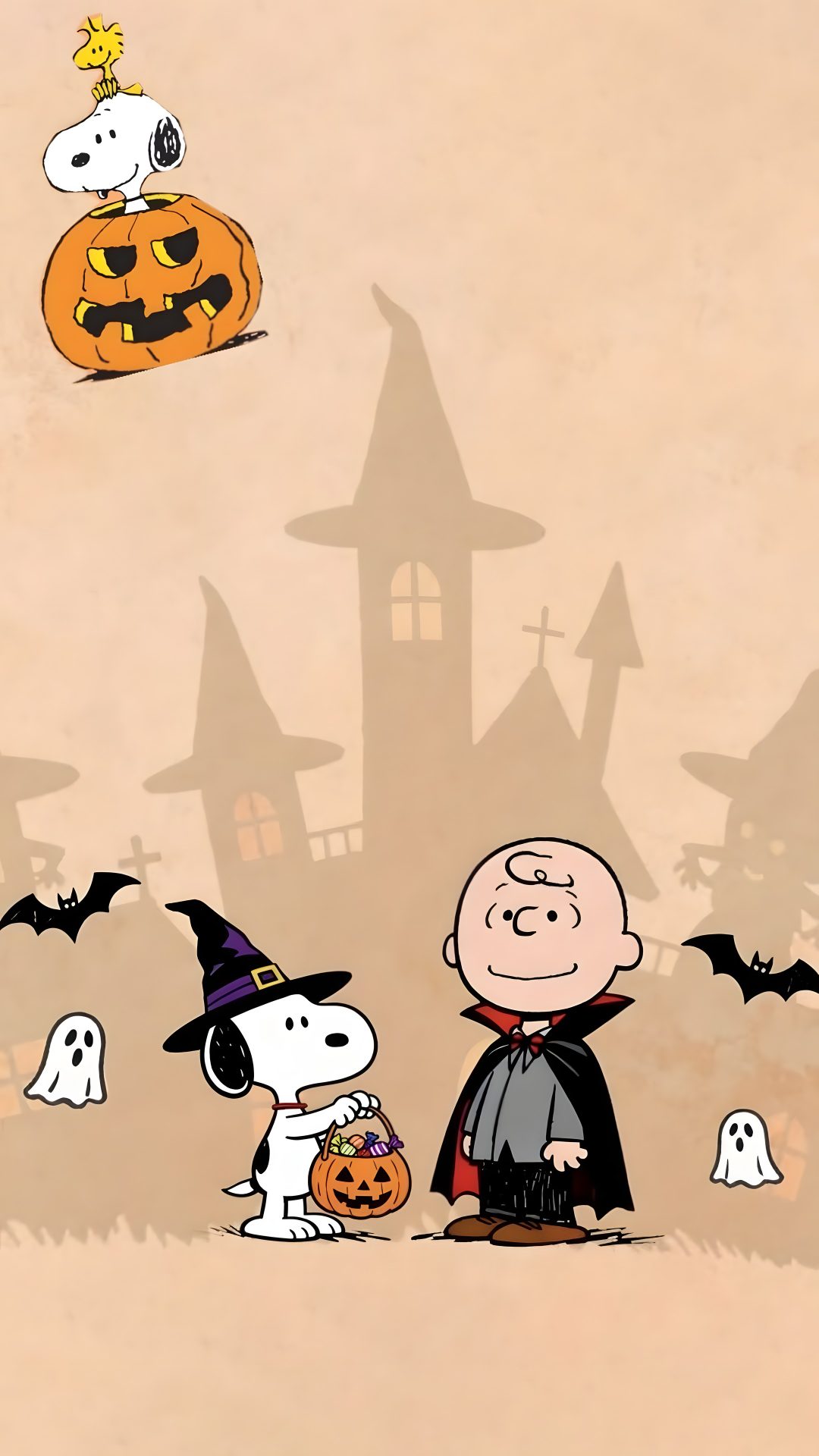 a charlie brown halloween scene with pumpkins and ghost Snoopy Halloween 4k wheat