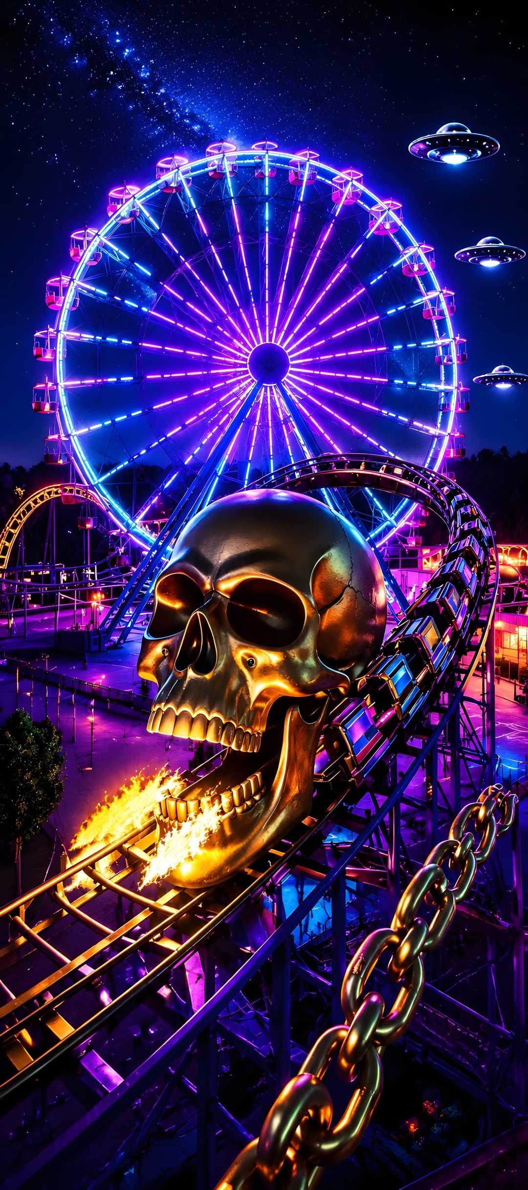 Halloween Roller Coaster midnight blue