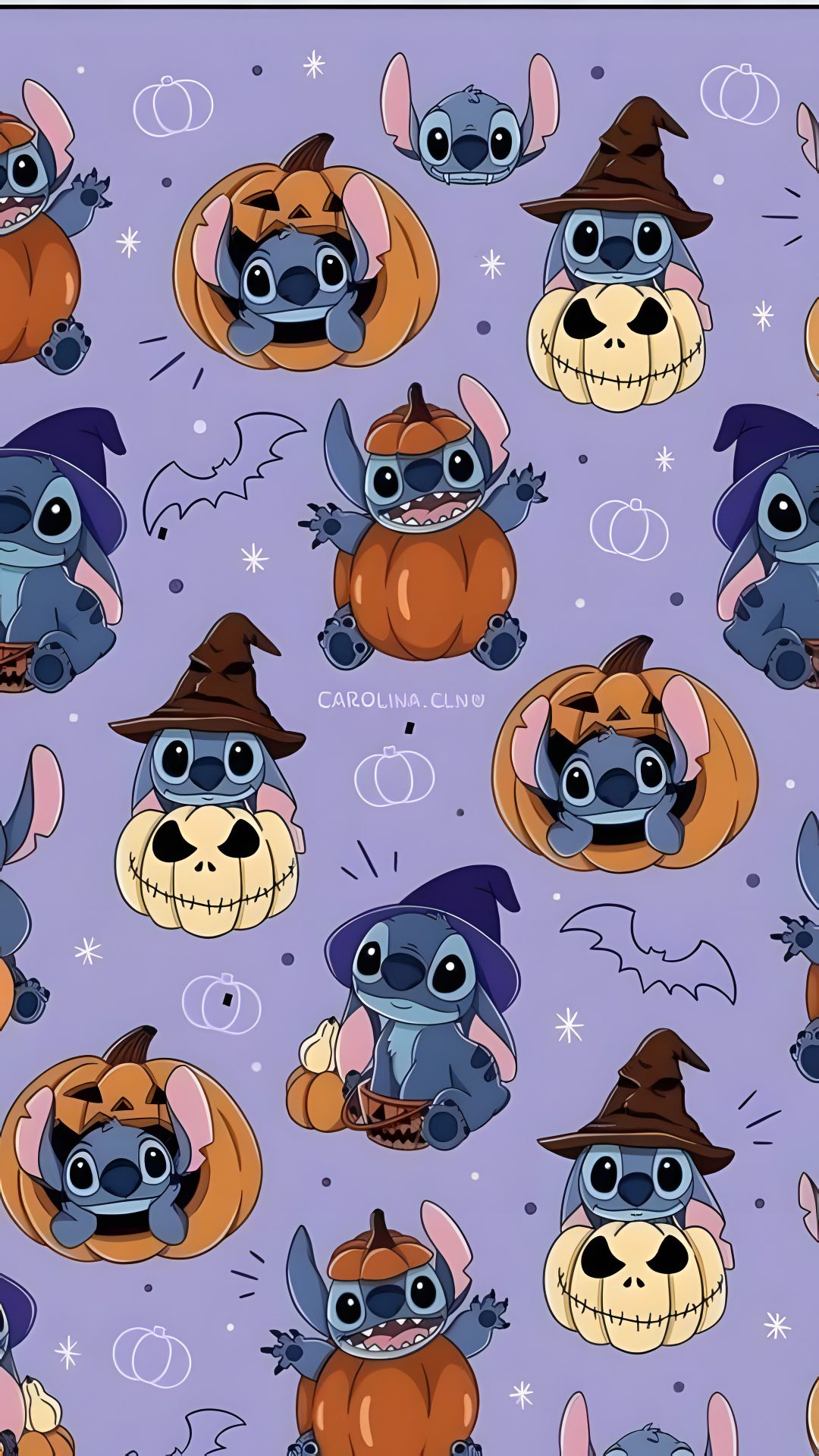 the stitchy pattern has been made to look like jack and jack in halloween costumes Preppy Stitch Halloween dark gray