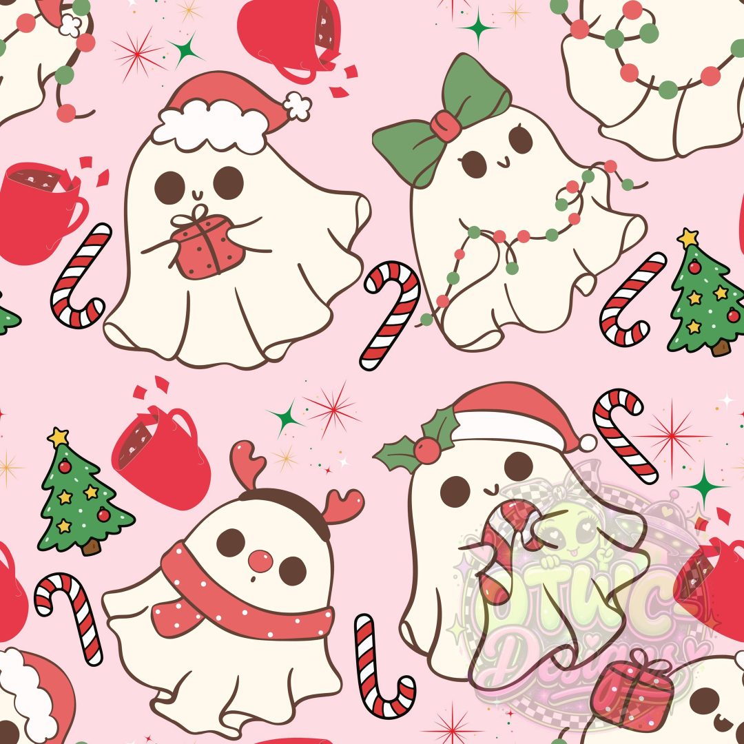 Seamless Downloadable pattern Cute Halloween Christmas misty rose