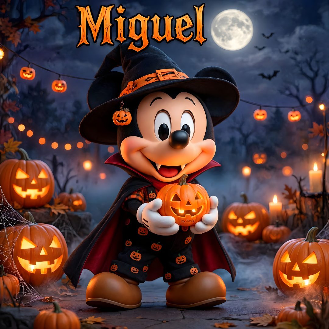 the mickey mouse is holding a jack - o'- lantern Mickey Mouse Halloween Hd dark slate gray