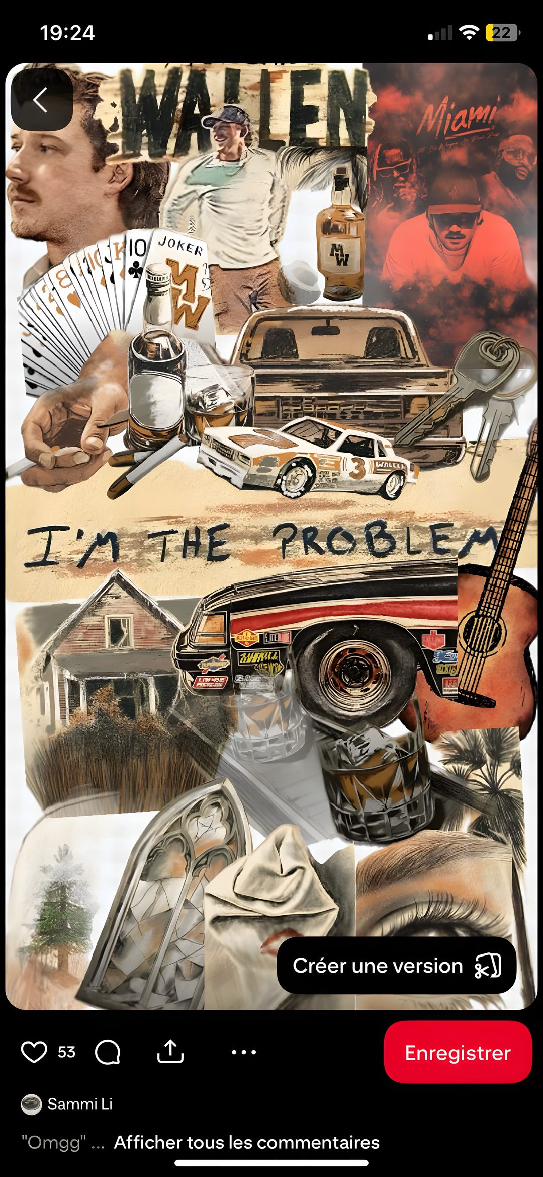 a collage of images with words and pictures on them, including an image of a car Morgan Wallen Halloween dim gray