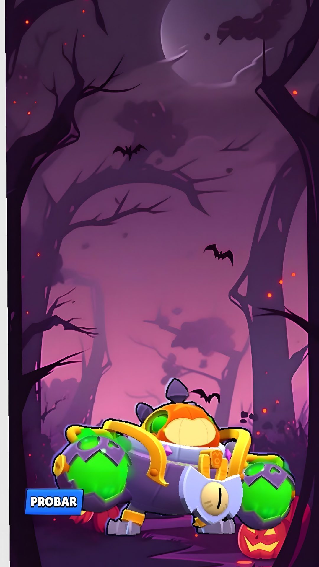 a cartoon car driving through a forest at night Brawl Stars Halloween dark slate gray