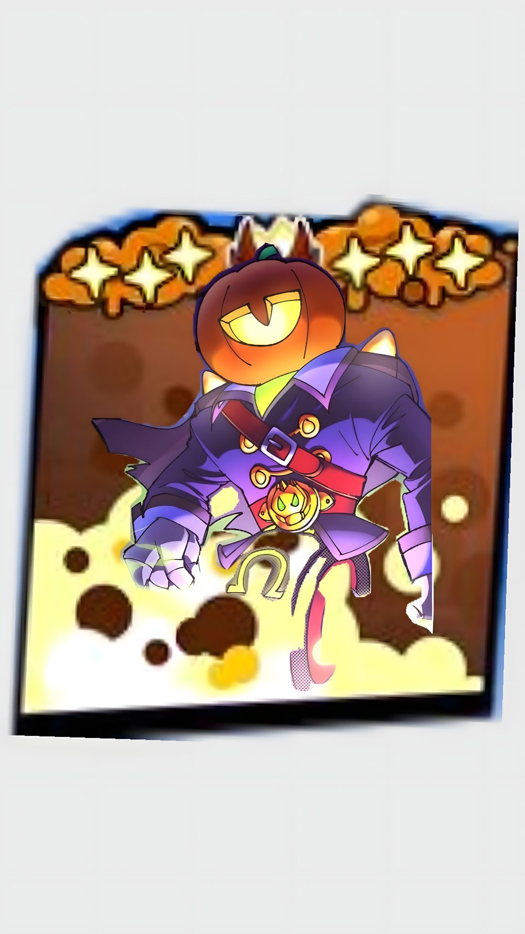 an image of a cartoon character on a cell phone with the caption, happy halloween Halloween Pumpkin Brawl Custom gainsboro