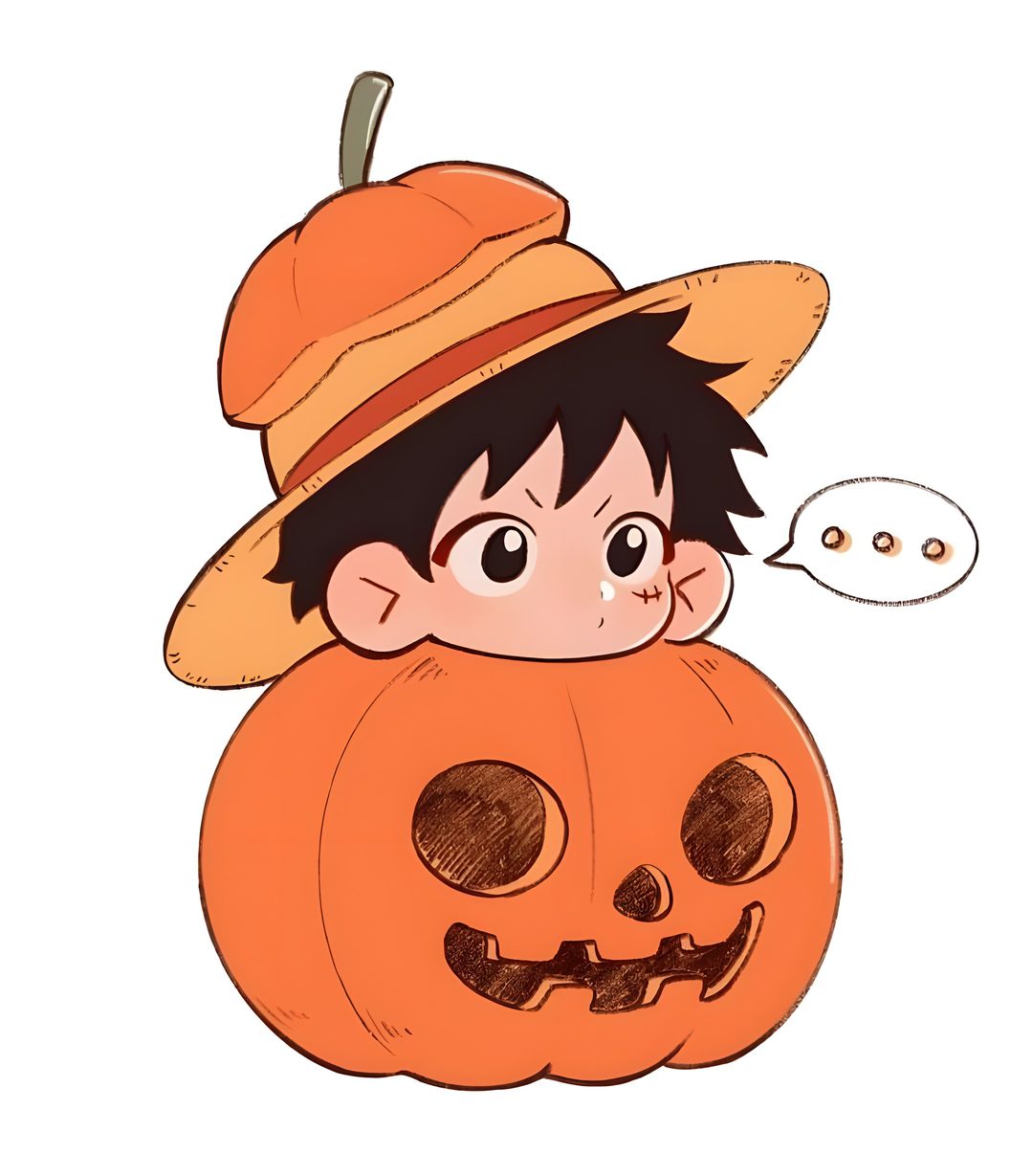 Luffy Halloween white