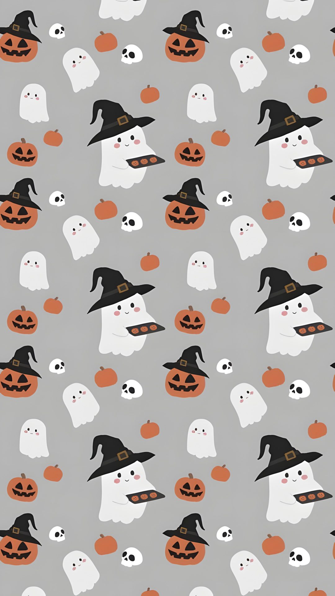 Halloween Spooky Ghost Pattern dark gray