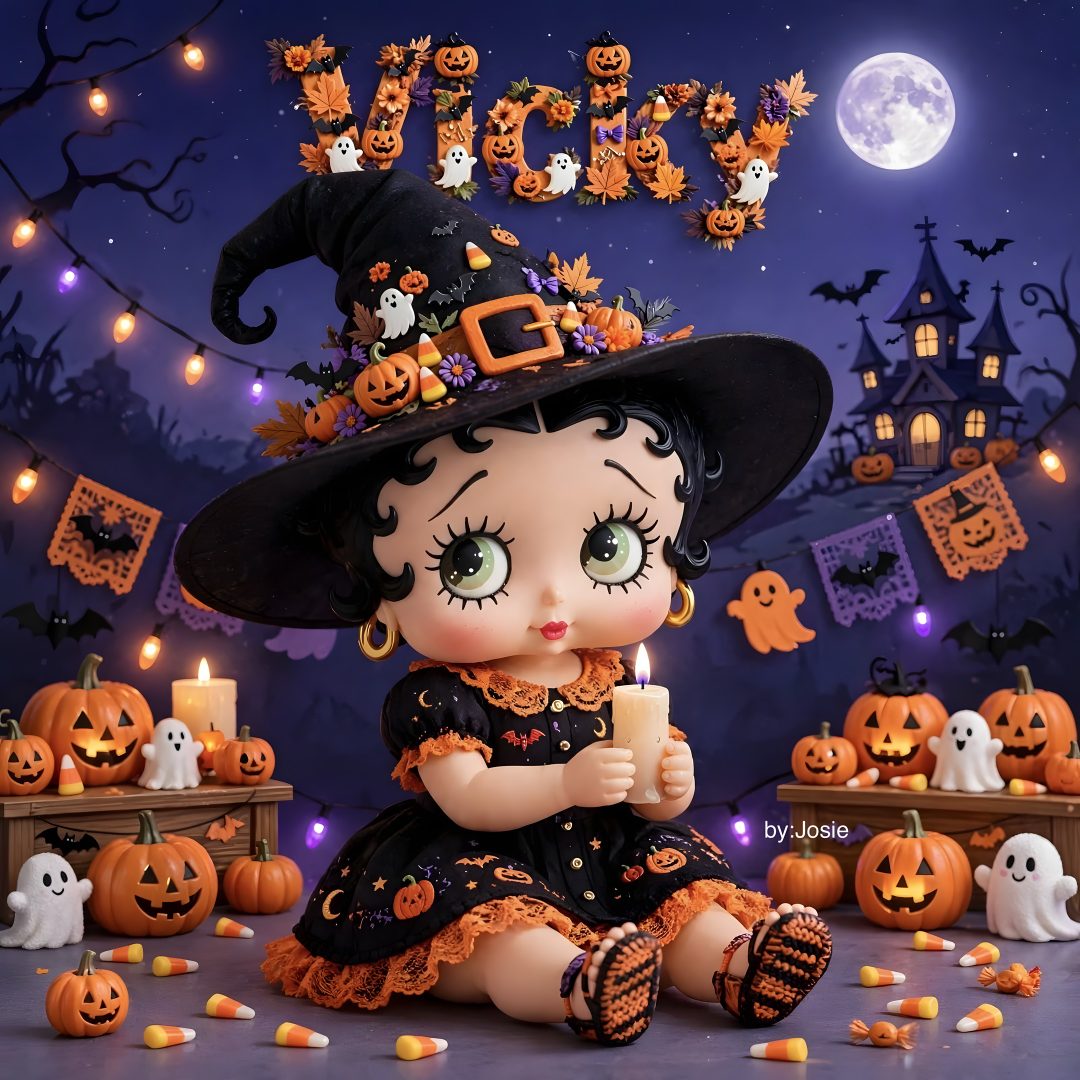 Betty Boop Halloween dark slate gray