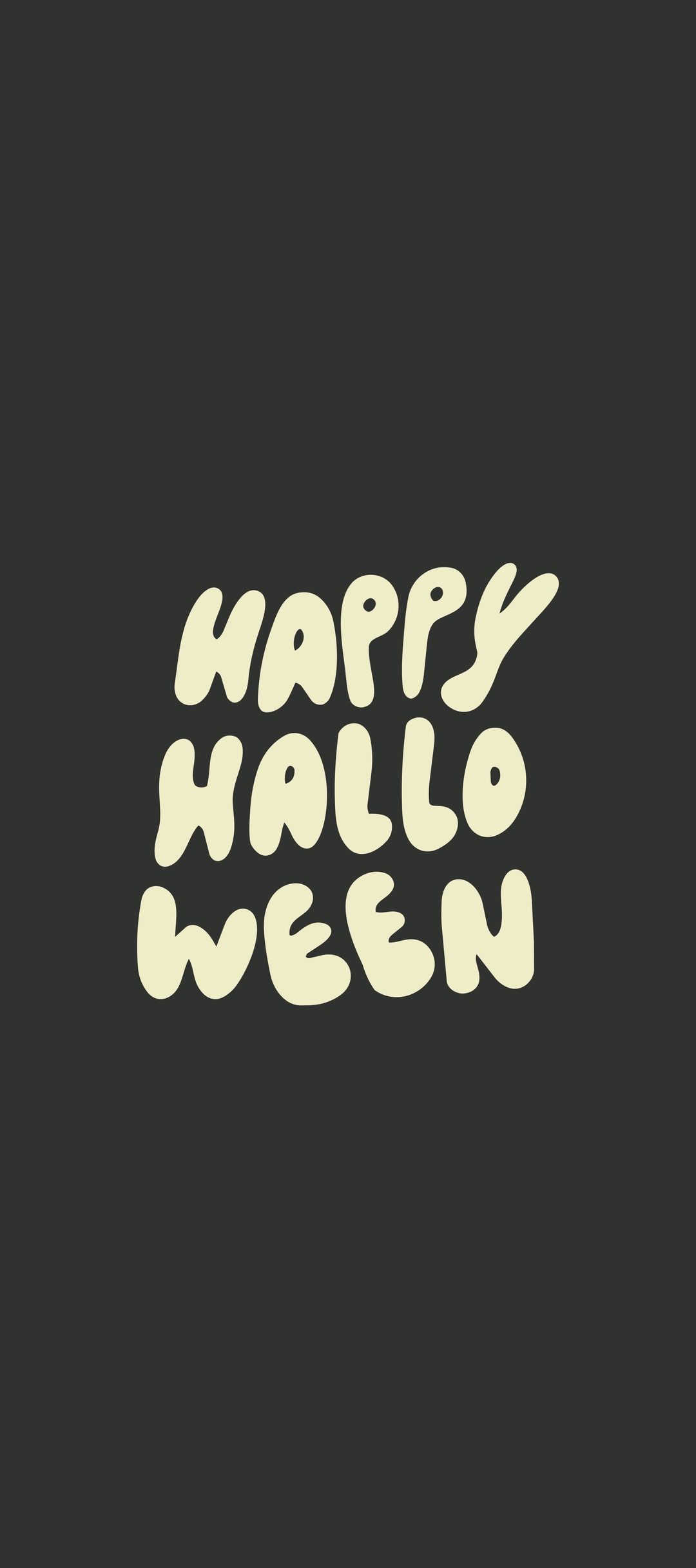 the words happy hallo ween are in white on a black background, and there is That Says Happy Halloween dark slate gray