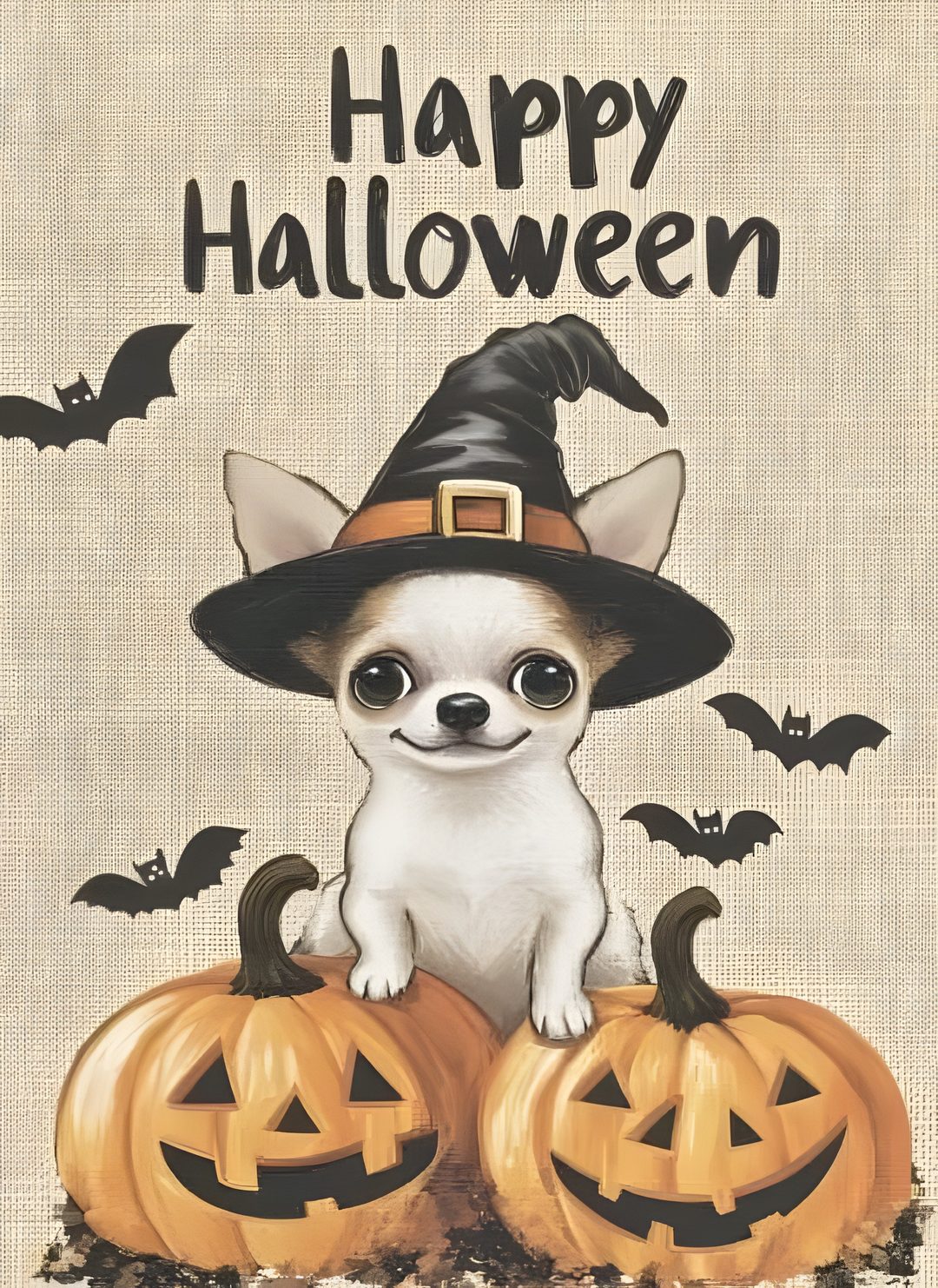 a chihuahua dog sitting on top of two pumpkins Halloween Chihuahua Halloween Fun, Happy Halloween, Halloween, tan