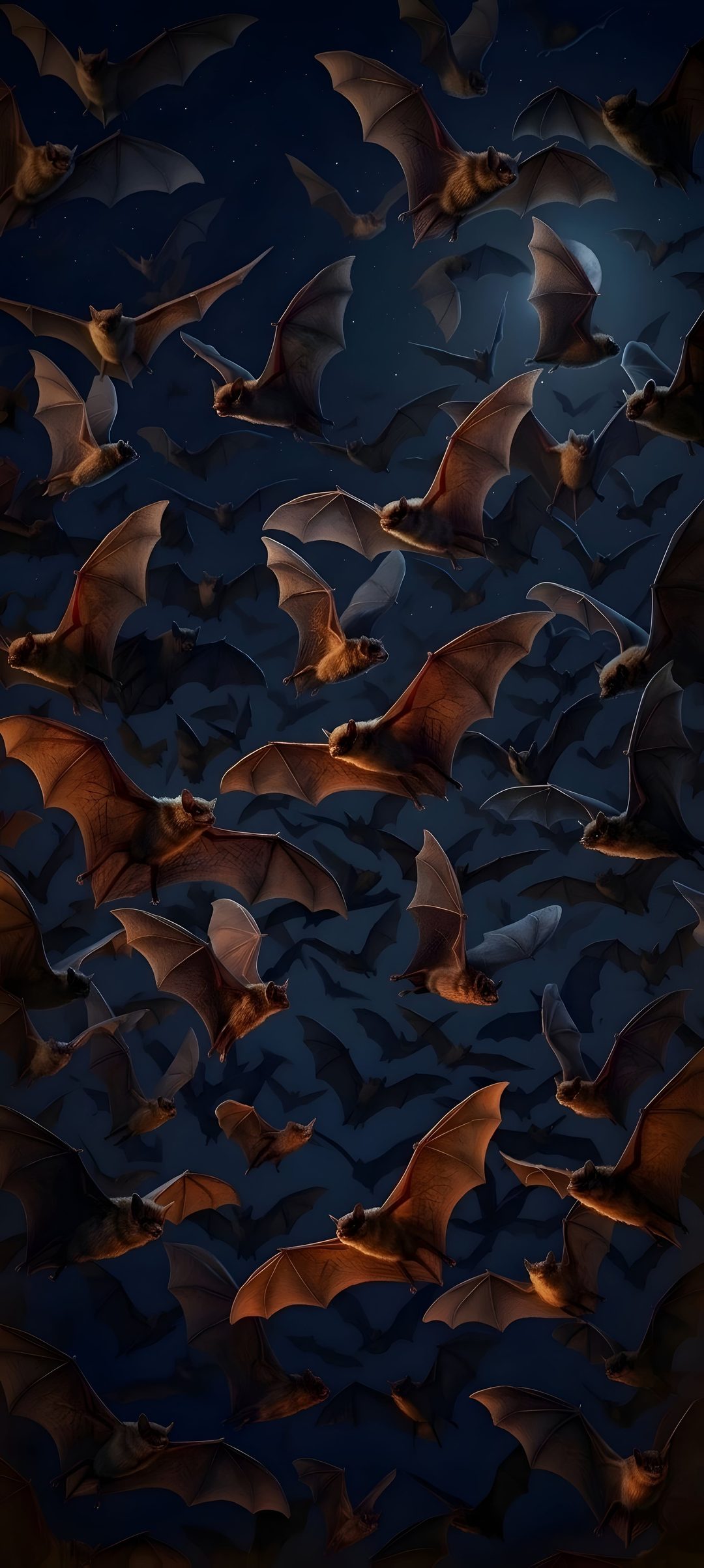 many bats flying in the sky at night Bat For Halloween black