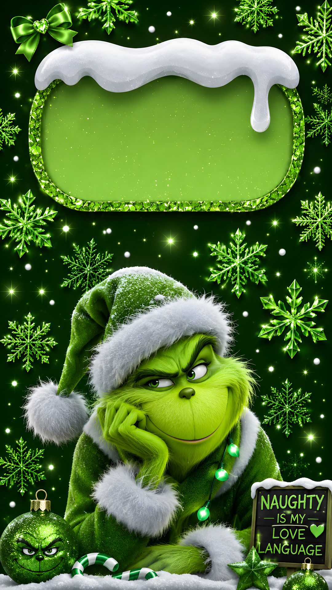 the grin is dressed in green for christmas and looks like he's thinking about something Halloween Grinch Notes Template, Samsung Note, Winter, dark olive green