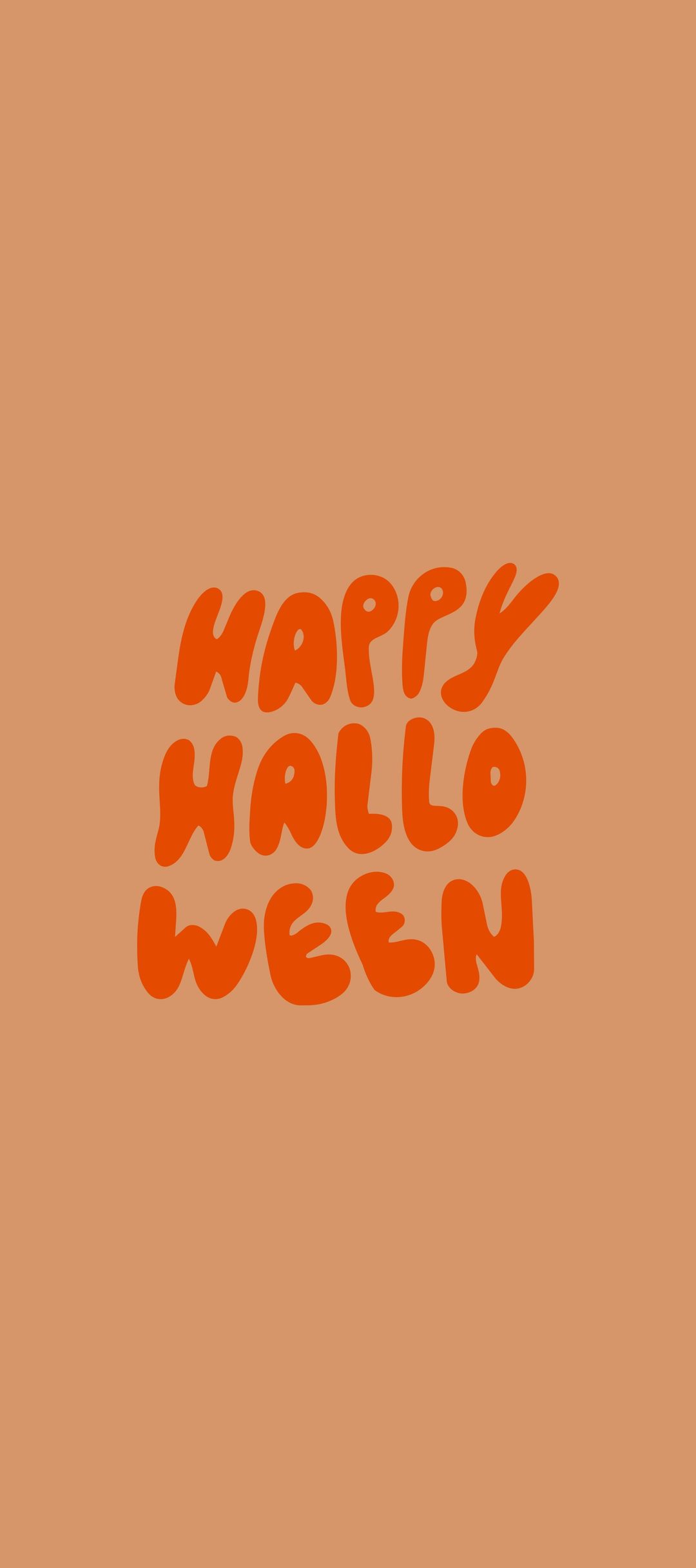 the words happy halloween written in orange on a brown background Cute Orange Halloween dark salmon