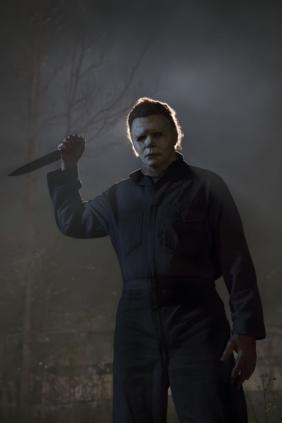 a man holding a knife in the dark Michel Myers Halloween Iphone dark slate gray