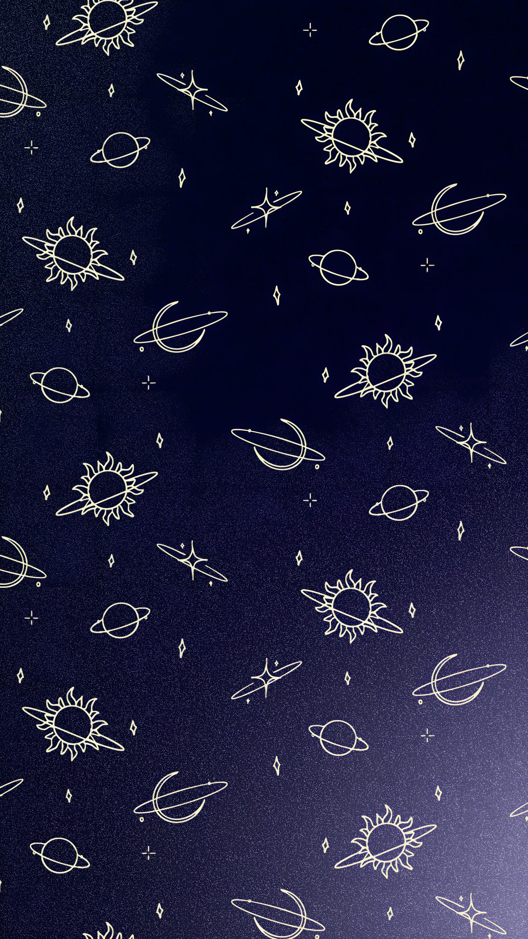an image of the sun and planets on a blue background with white lines that appear to be drawn by hand Hand Drawn Halloween Constellation Navy black