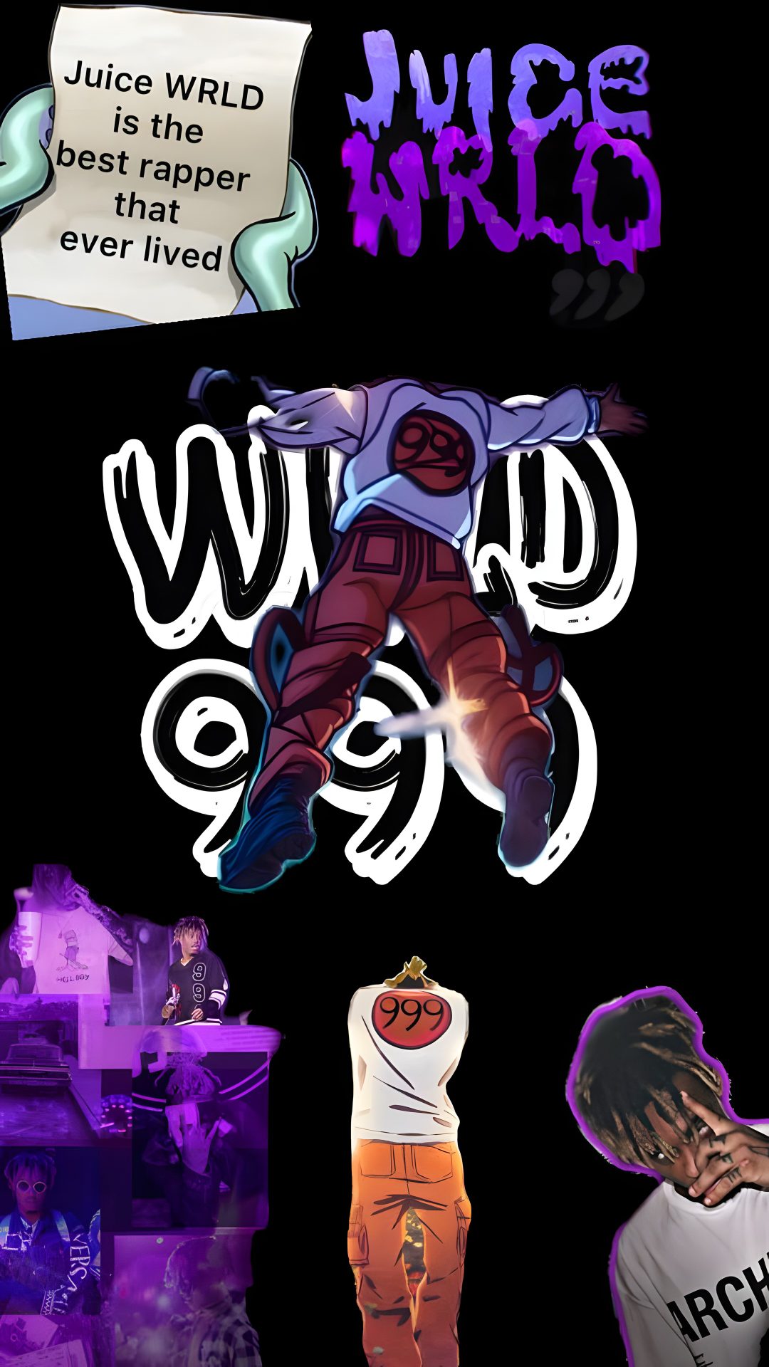 the poster for juice wrld's upcoming album is shown in purple and black Halloween Juice Wrld Mini Drawings, Phone, Drawings, black