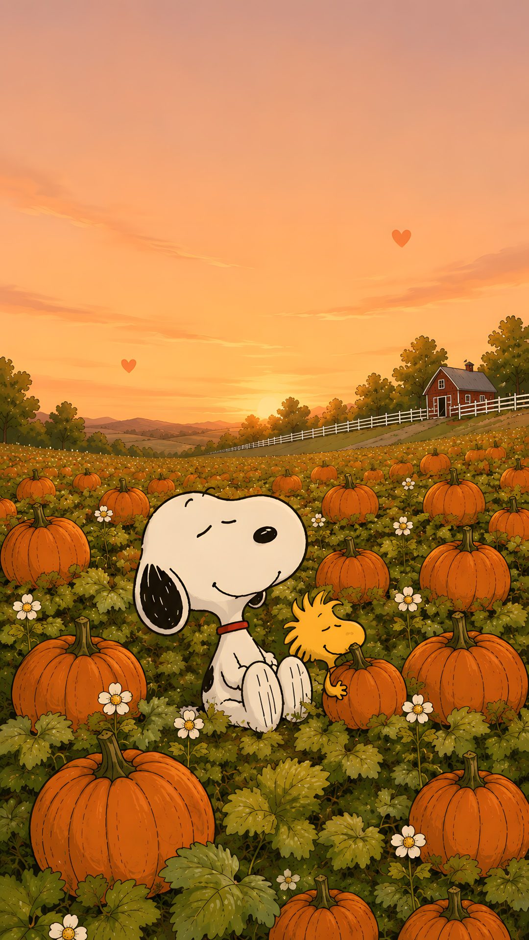 a cartoon dog sitting in the middle of a field with pumpkins Peanuts Halloween With Pumpkins peru