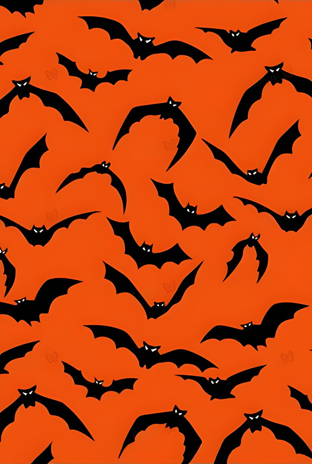 a large group of bats flying through the air in an orange and black pattern, Halloween Bat Silhouettes Retro Disney, Embellishments, orange red