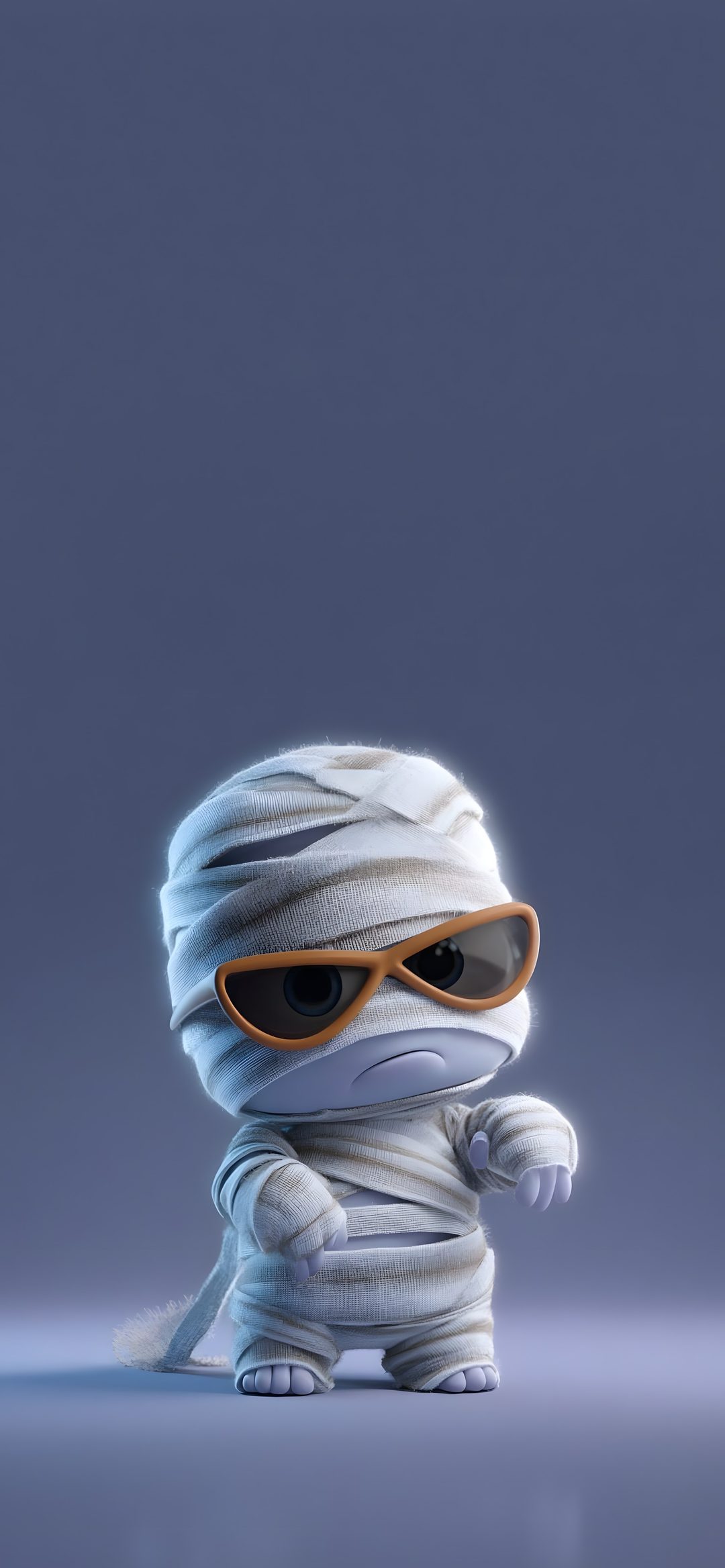 a cartoon character with sunglasses and a bandage on his head Halloween Mummies Halloween, Cute Cartoon Mummy, dark slate blue