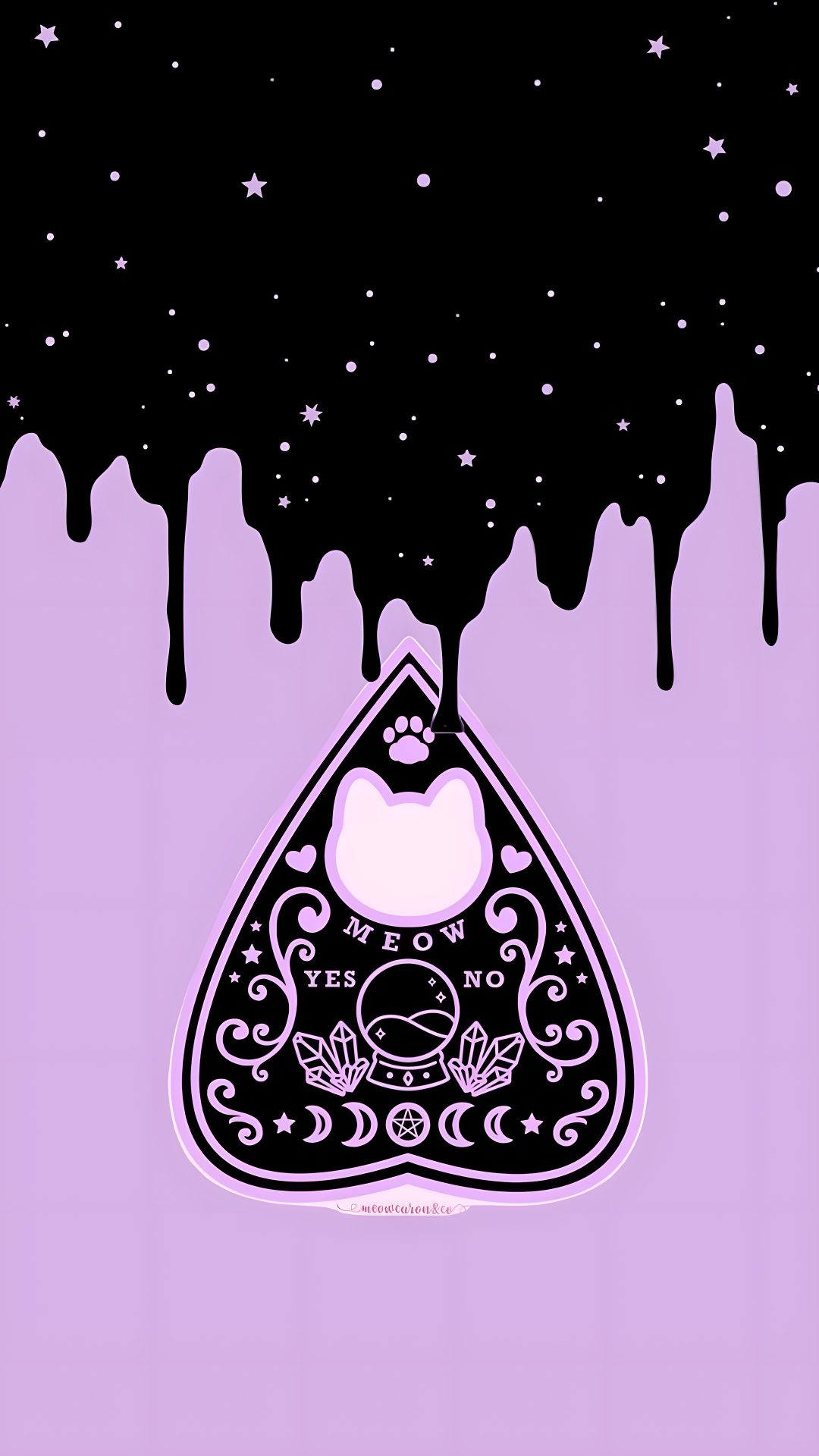 a black and white drawing of a triangle with the moon in it's center Halloween Planchette Goth Phone, Bonito, plum