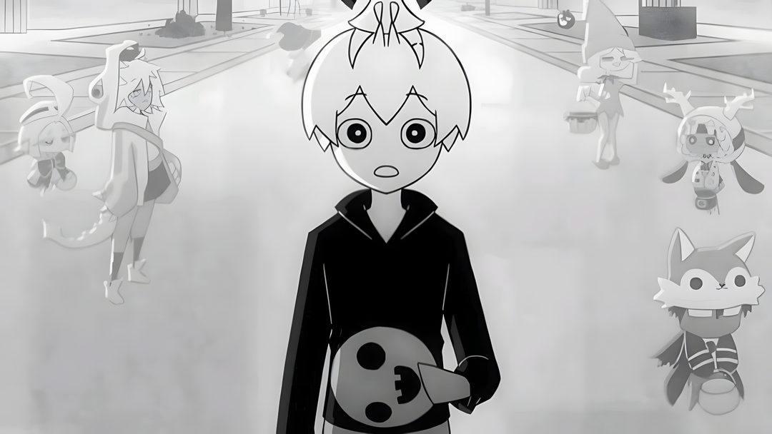 an animated image of a person holding a ball and standing in front of other cartoon characters Missing Halloween Halloween, 10 Things, silver