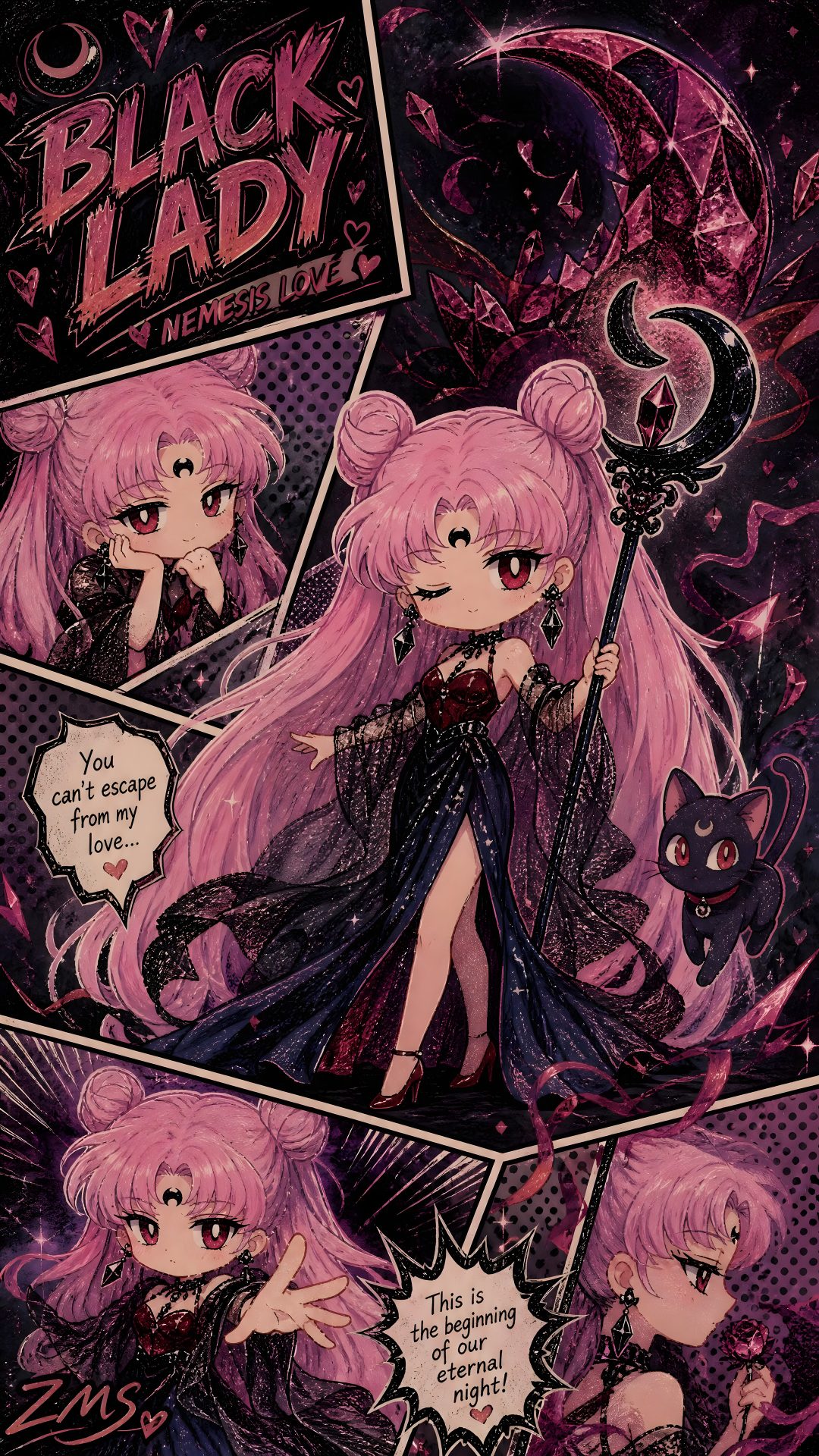 This photo can be customized into a high-quality, safe-material phone case. Sailor Moon Halloween dark slate gray