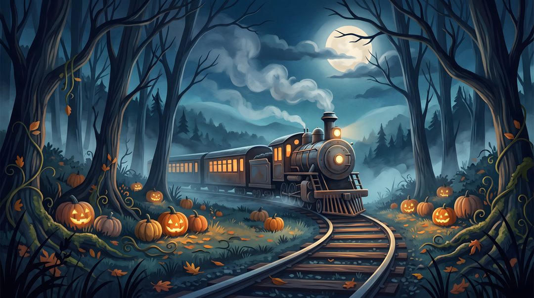 Are you need a ride🎃✨ Just visit us....... Halloween Train dark slate gray